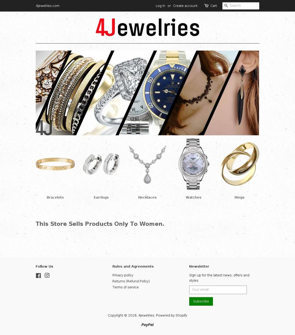 4jewelries.com — Shopify storefront screenshot
