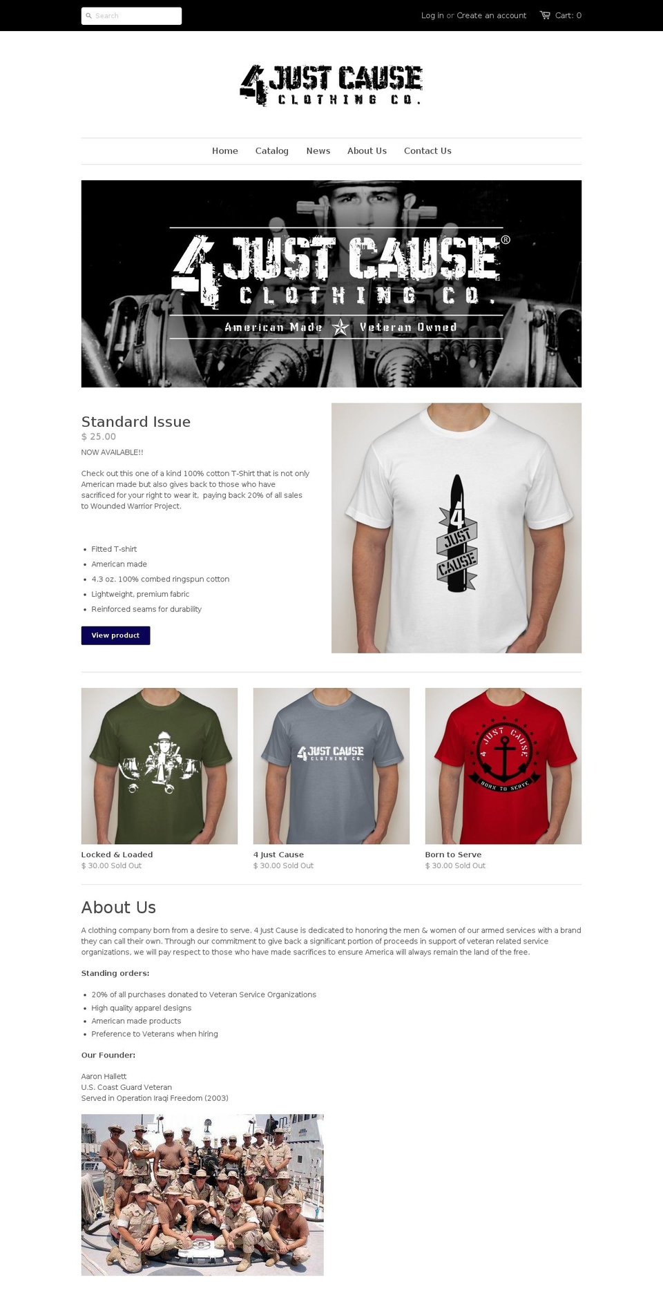 4justcause.com shopify website screenshot