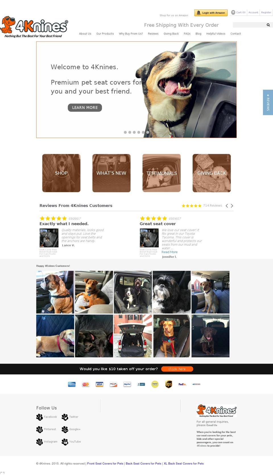 4knines.com shopify website screenshot