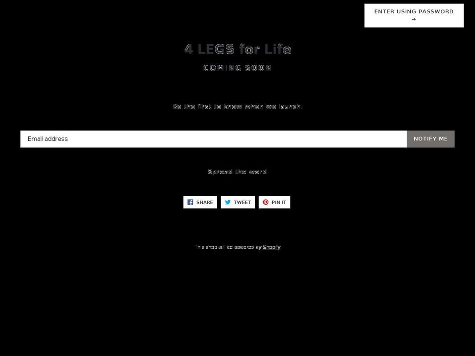 4legsforlife.com shopify website screenshot