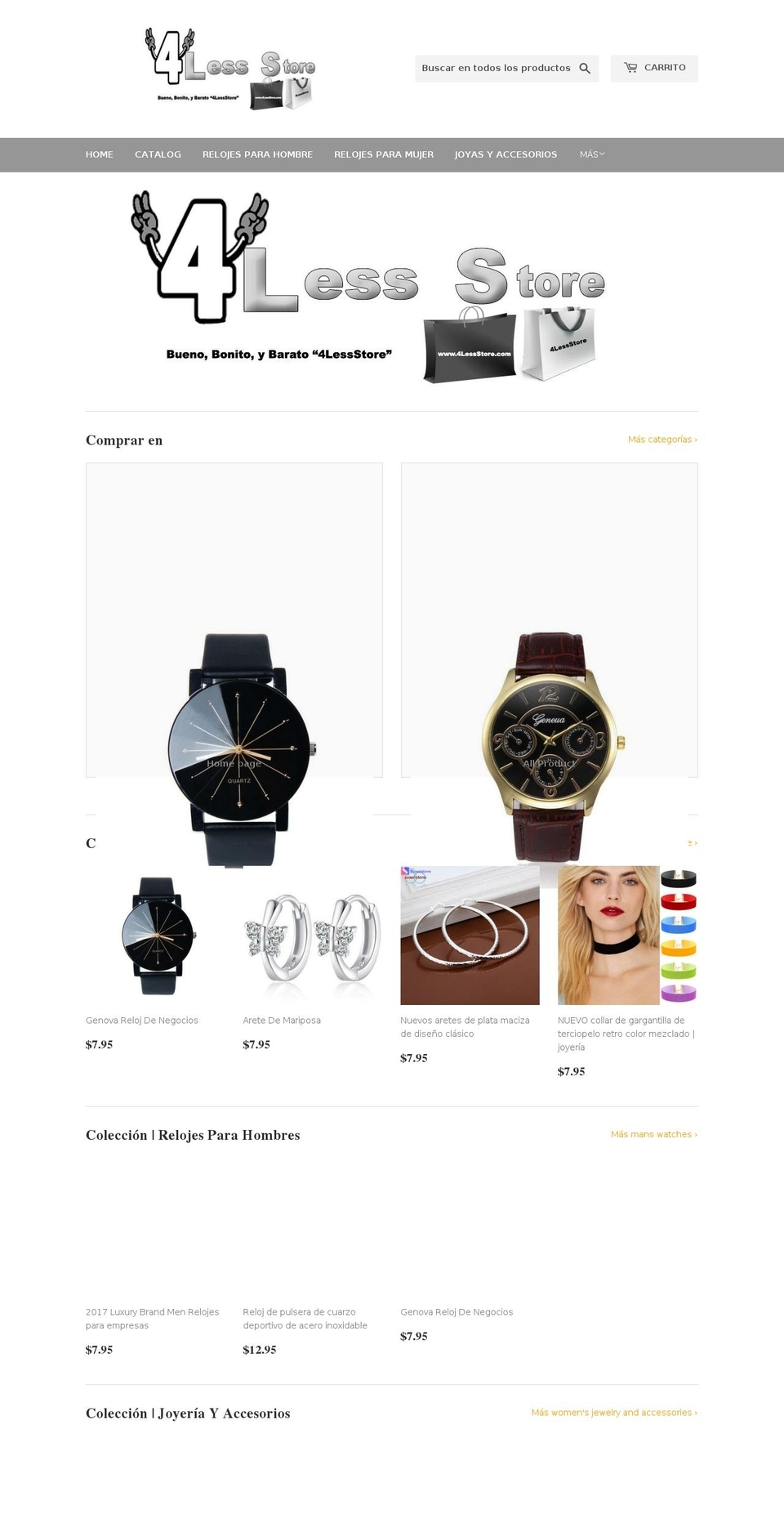 4lessstore.com — Shopify storefront screenshot