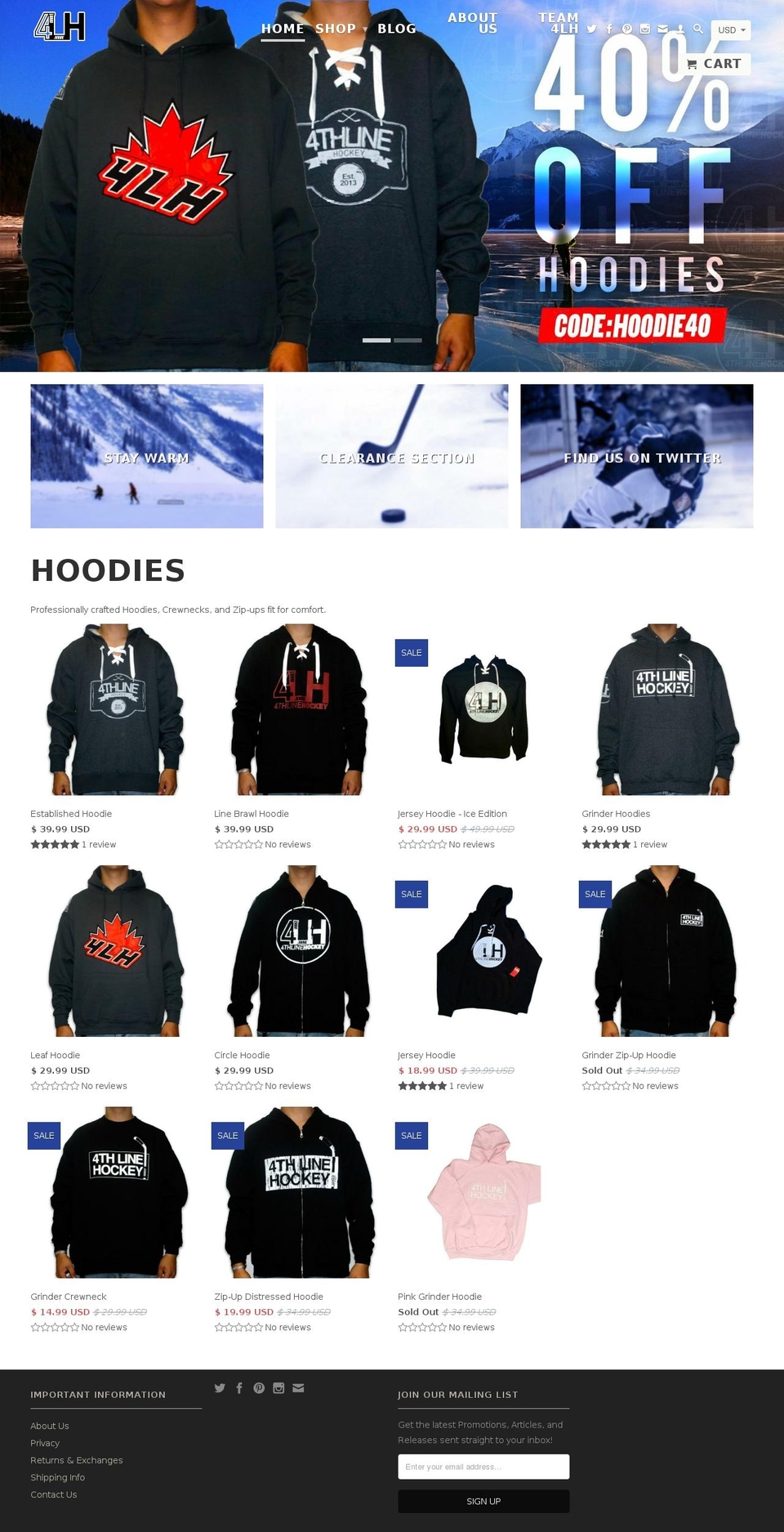 4lh.com — Shopify storefront screenshot