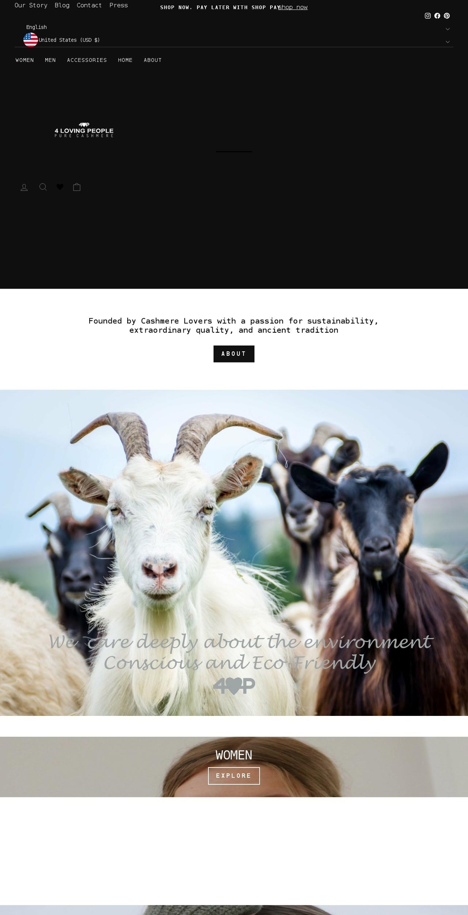 4lovingpeople.com shopify website screenshot
