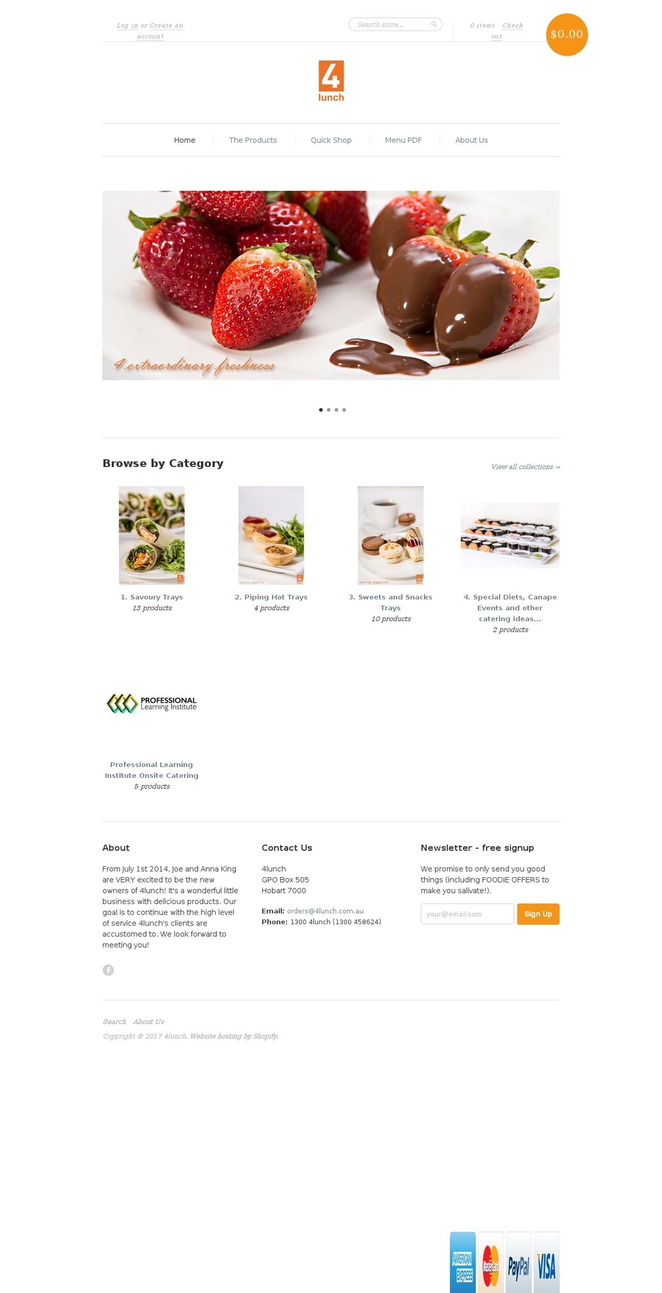 4lunch.com.au shopify website screenshot