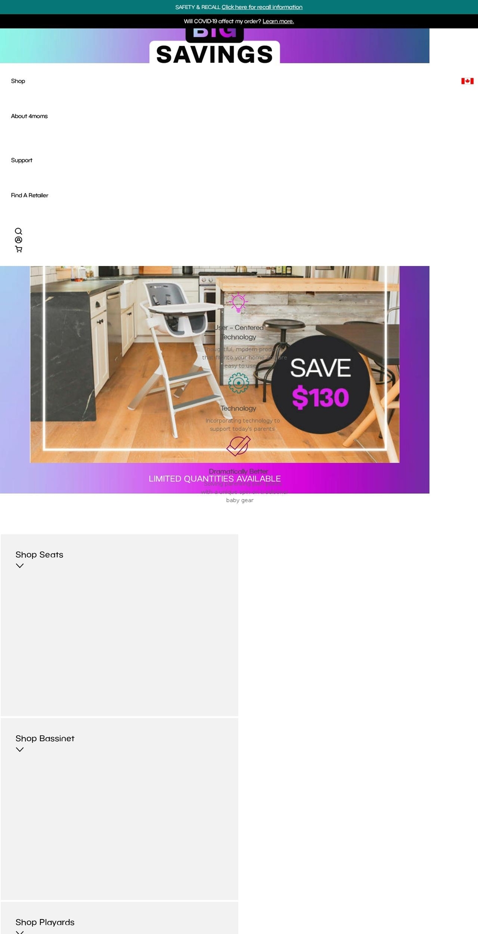 4moms.ca shopify website screenshot