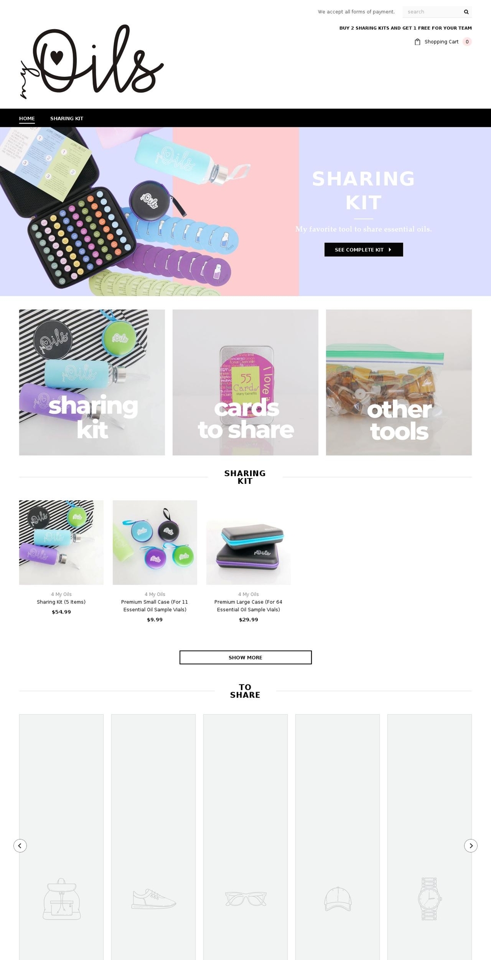 4myoils.com — Shopify storefront screenshot