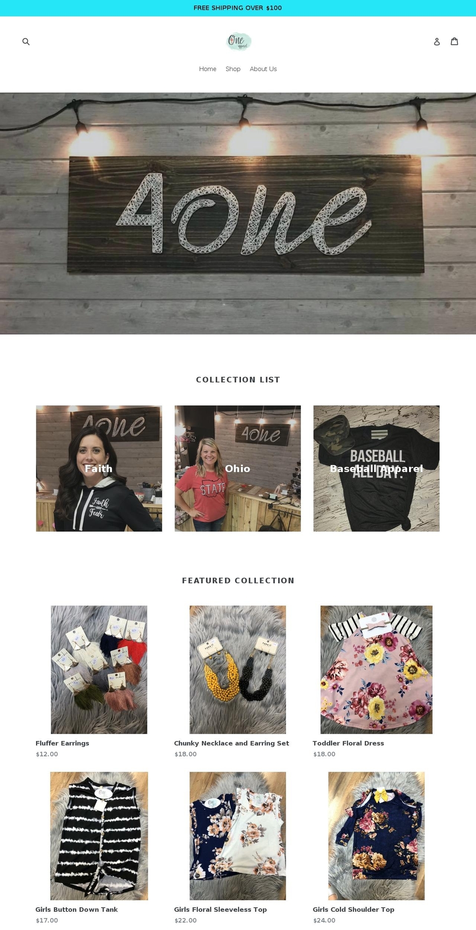 4oneapparel.com — Shopify storefront screenshot