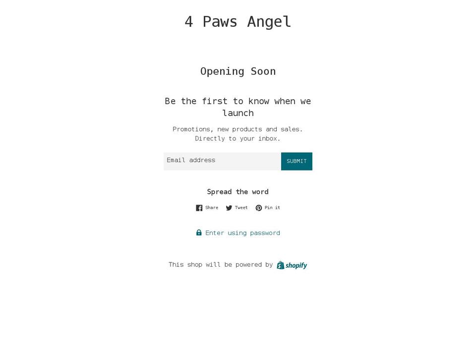 4pawsangel.com shopify website screenshot