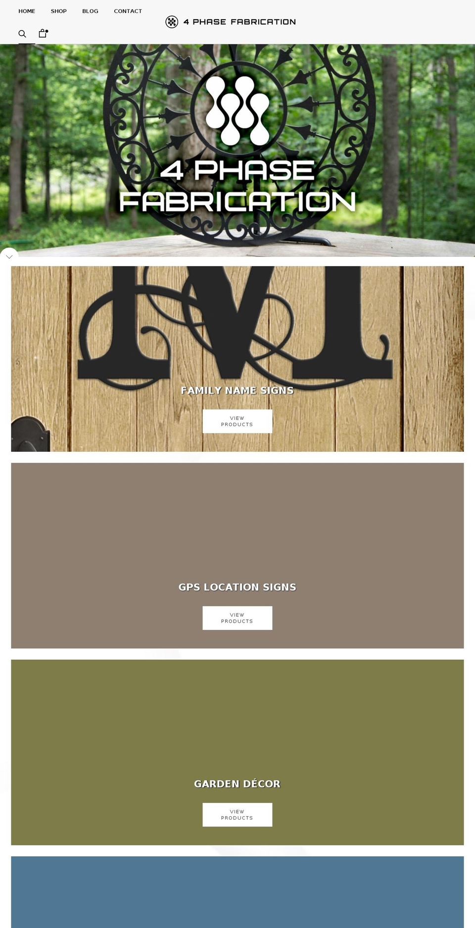 4phasefabrication.com shopify website screenshot