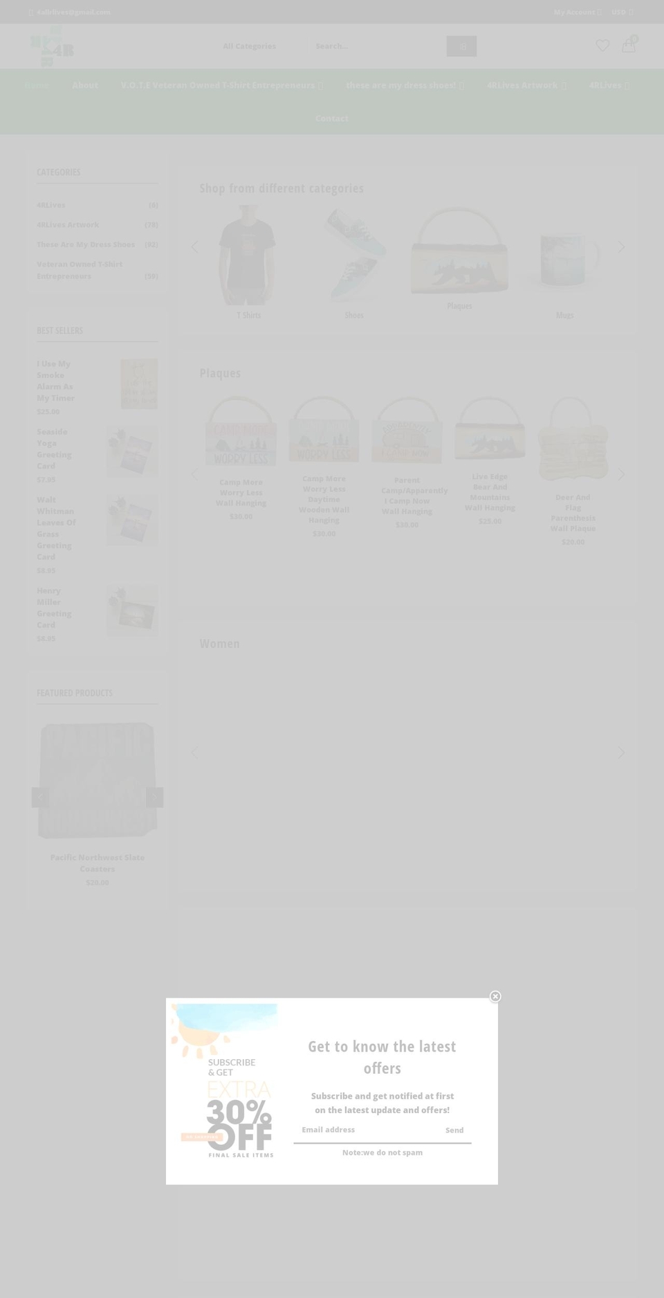 4rlives.com shopify website screenshot