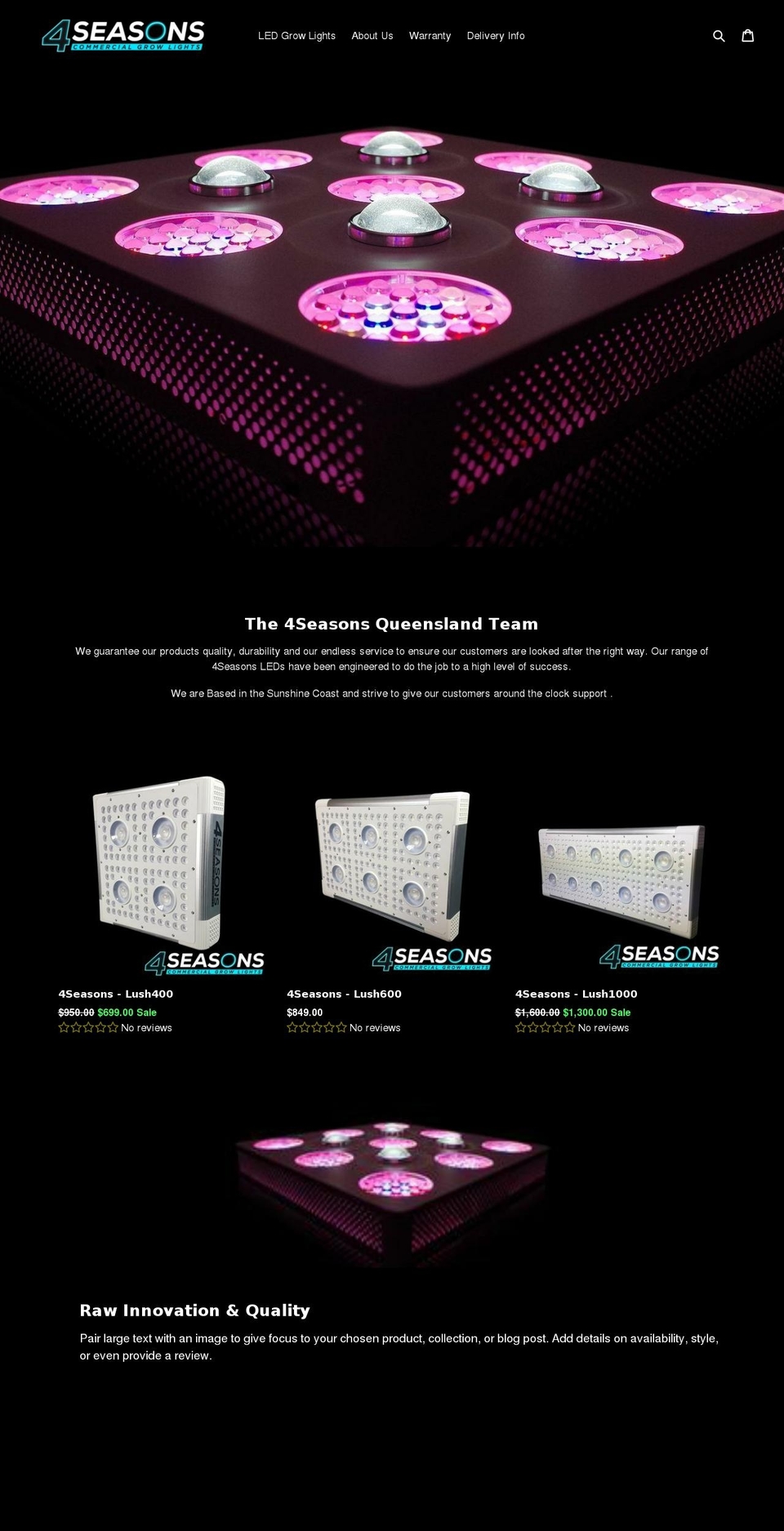 4seasongrowlights.com shopify website screenshot