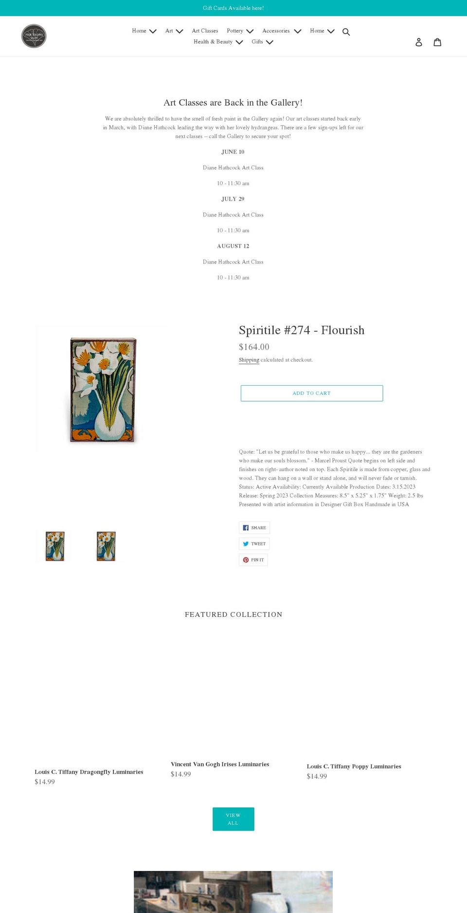 4seasonsgallery.com shopify website screenshot