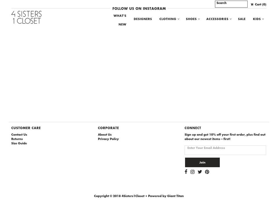 4sisters1closet.com shopify website screenshot