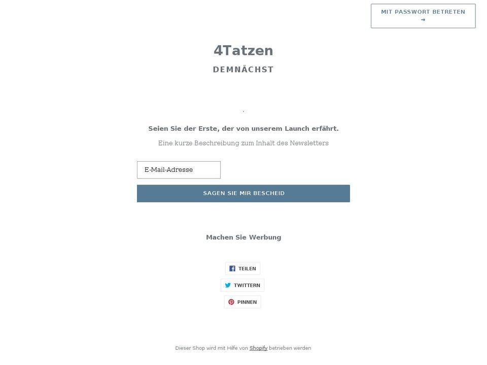 4tatzen.de shopify website screenshot