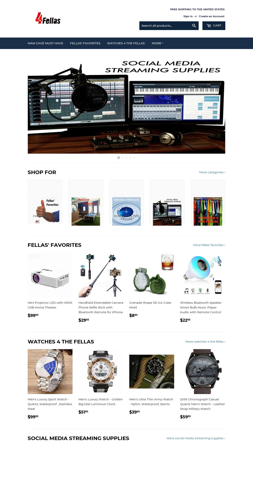 4thefellas.com — Shopify storefront screenshot