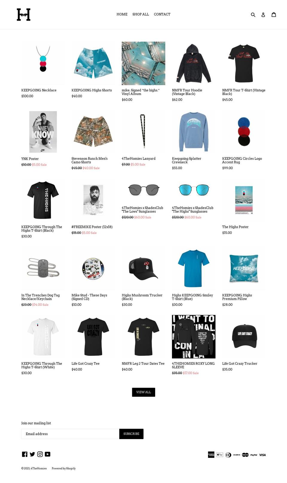 4thehomies.store shopify website screenshot