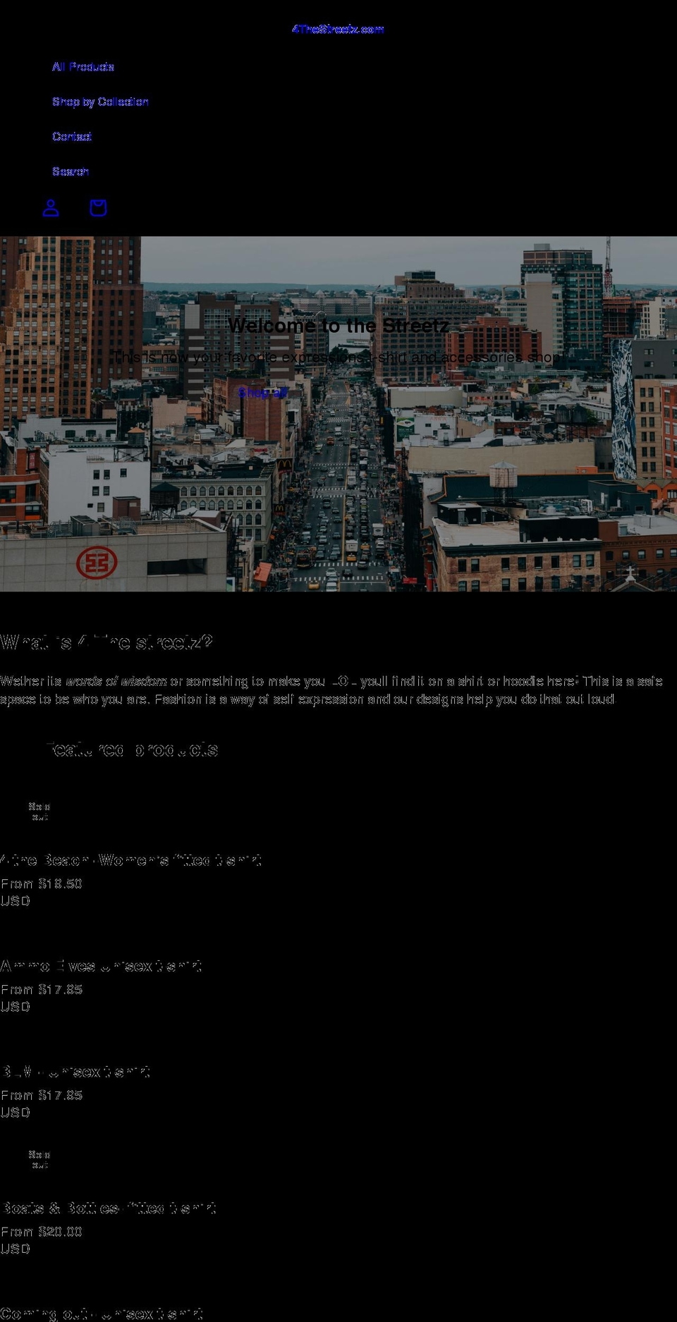 4thestreetz.com shopify website screenshot