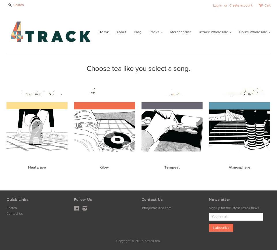 4tracktea.com shopify website screenshot