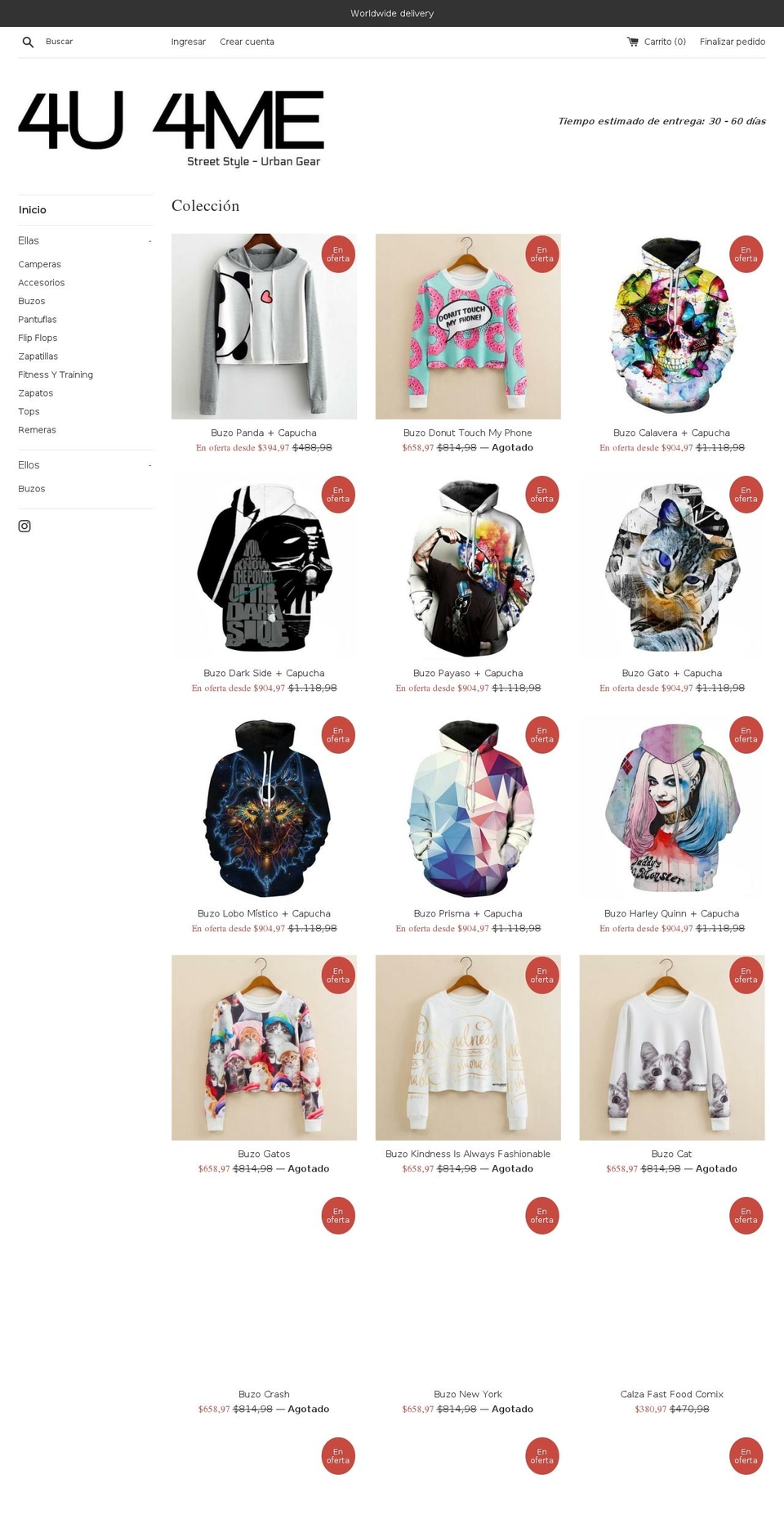 4u-4me.com — Shopify storefront screenshot