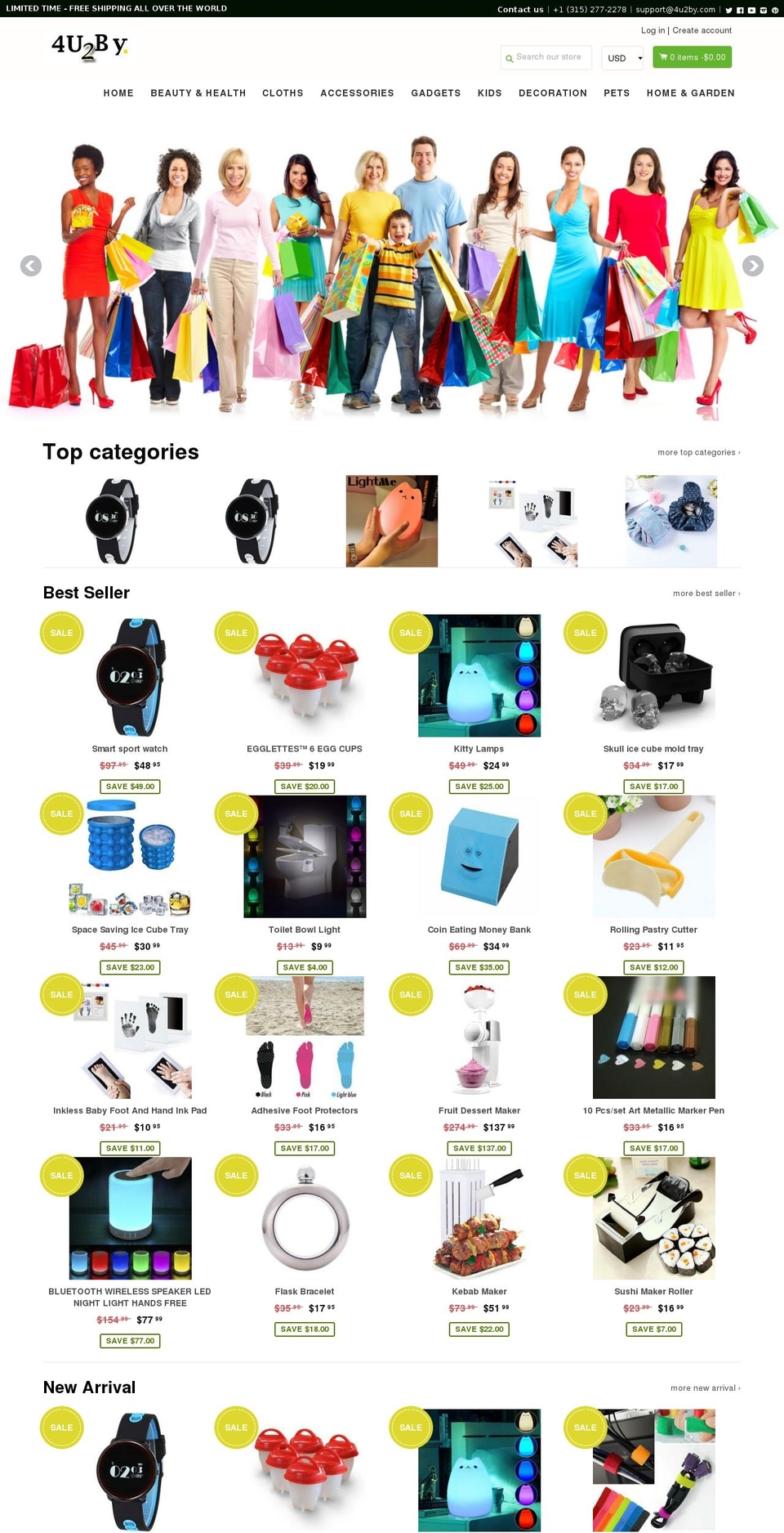 4u2by.com — Shopify storefront screenshot