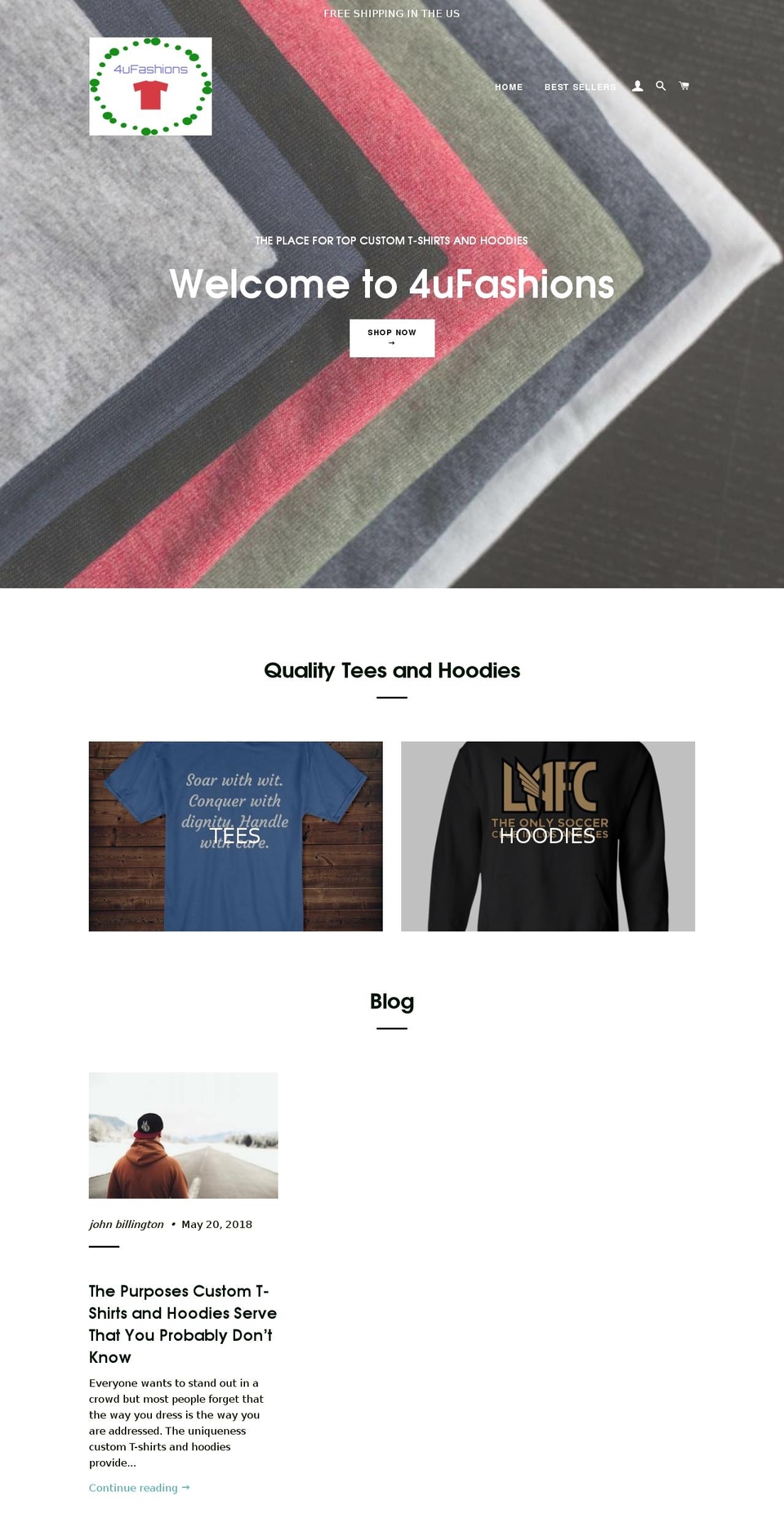 4ufashions.com — Shopify storefront screenshot
