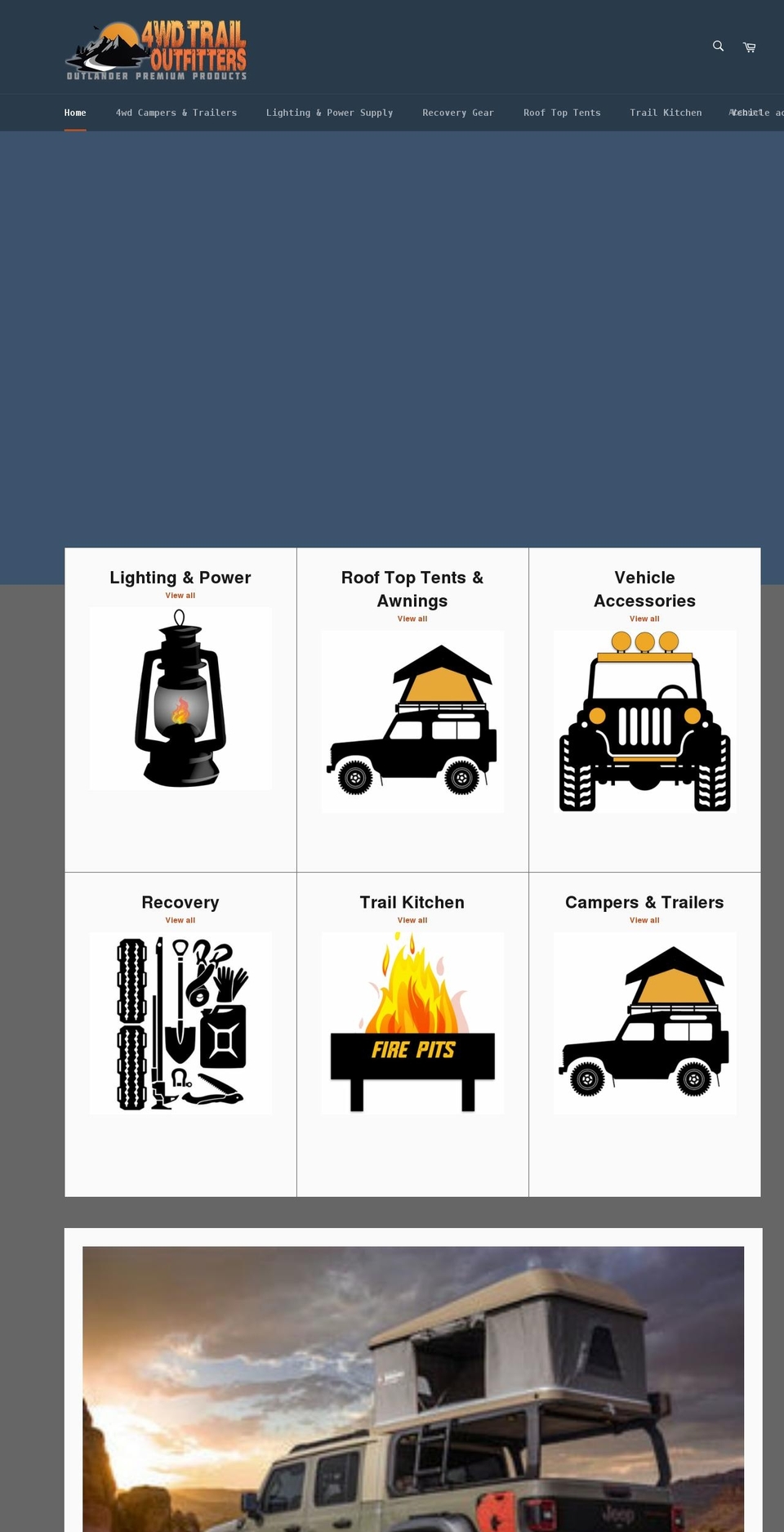 4wdtrailoutfitters.com shopify website screenshot