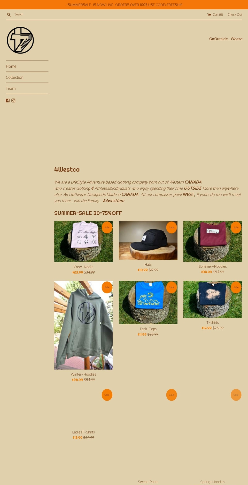 4westco.ca shopify website screenshot