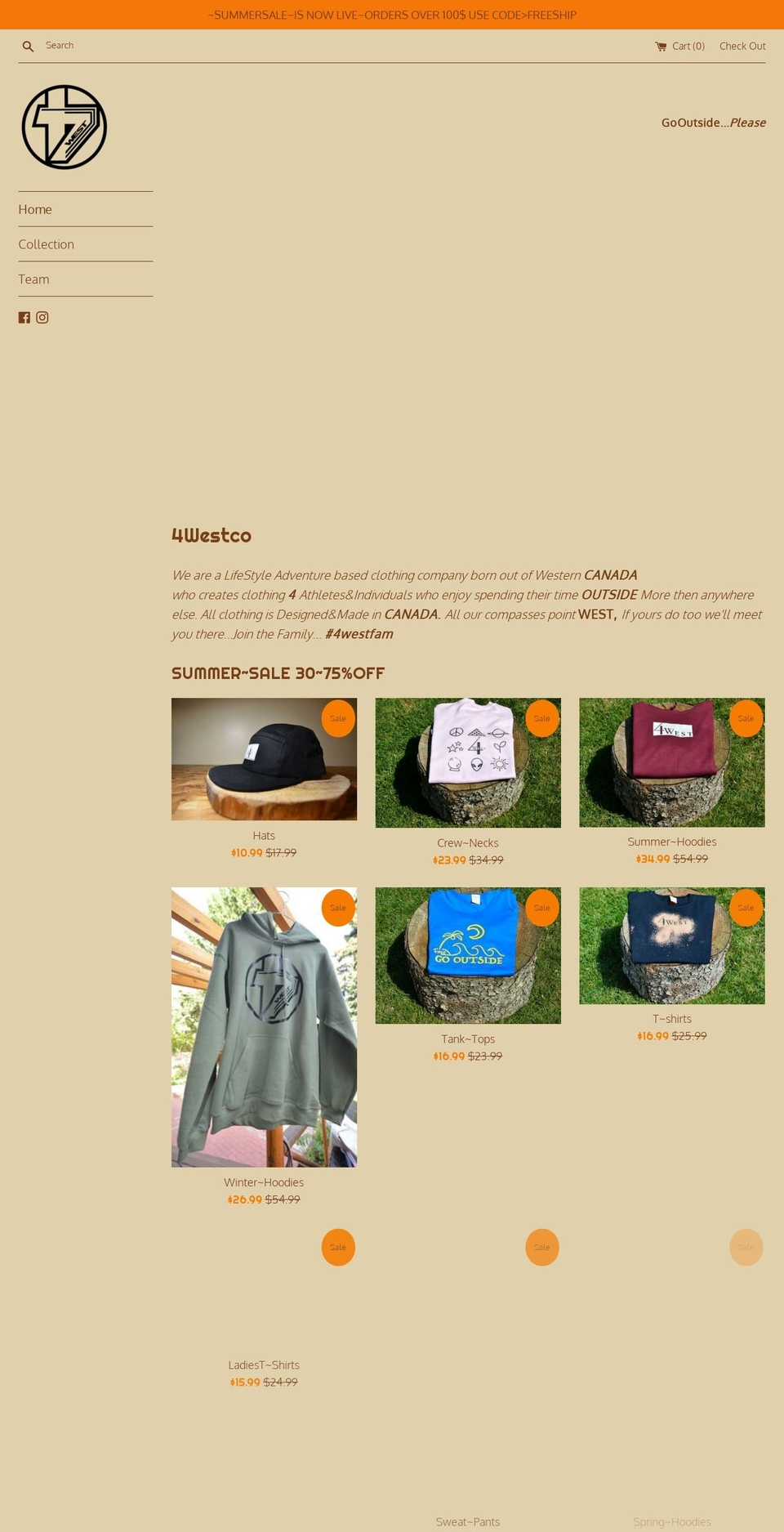 4westco.com — Shopify storefront screenshot