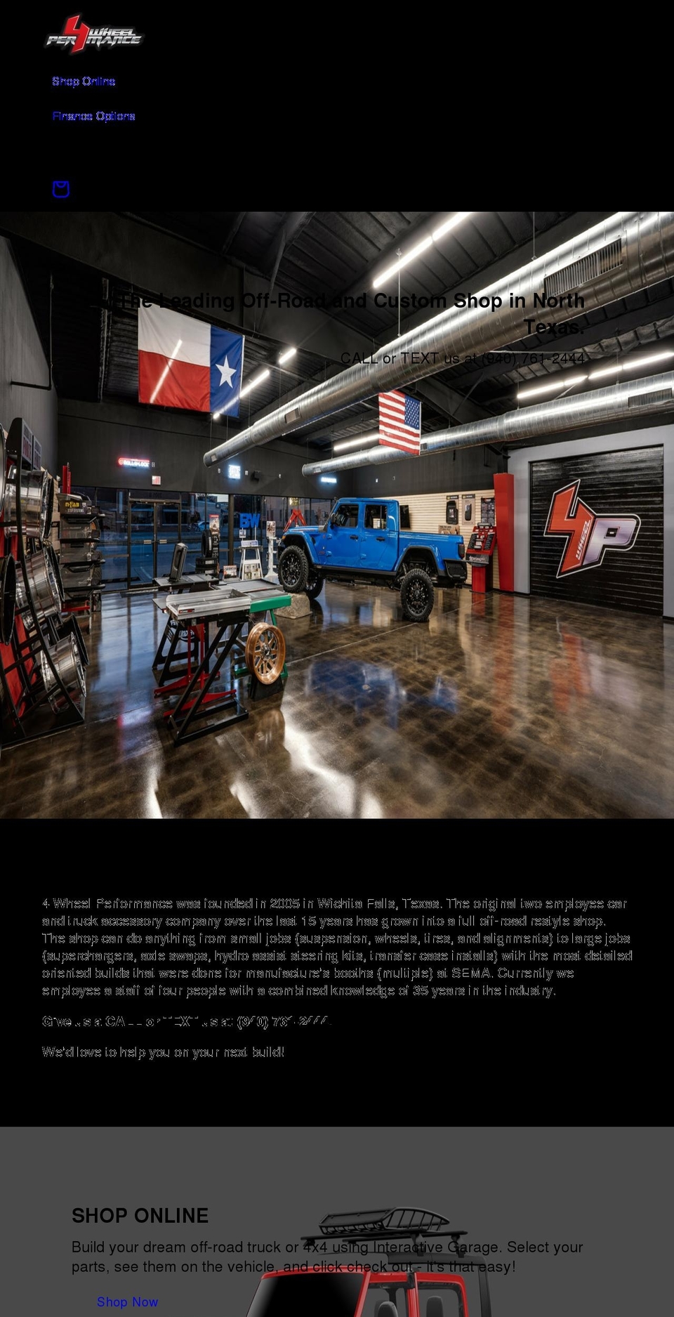 4wheelperformance.com shopify website screenshot