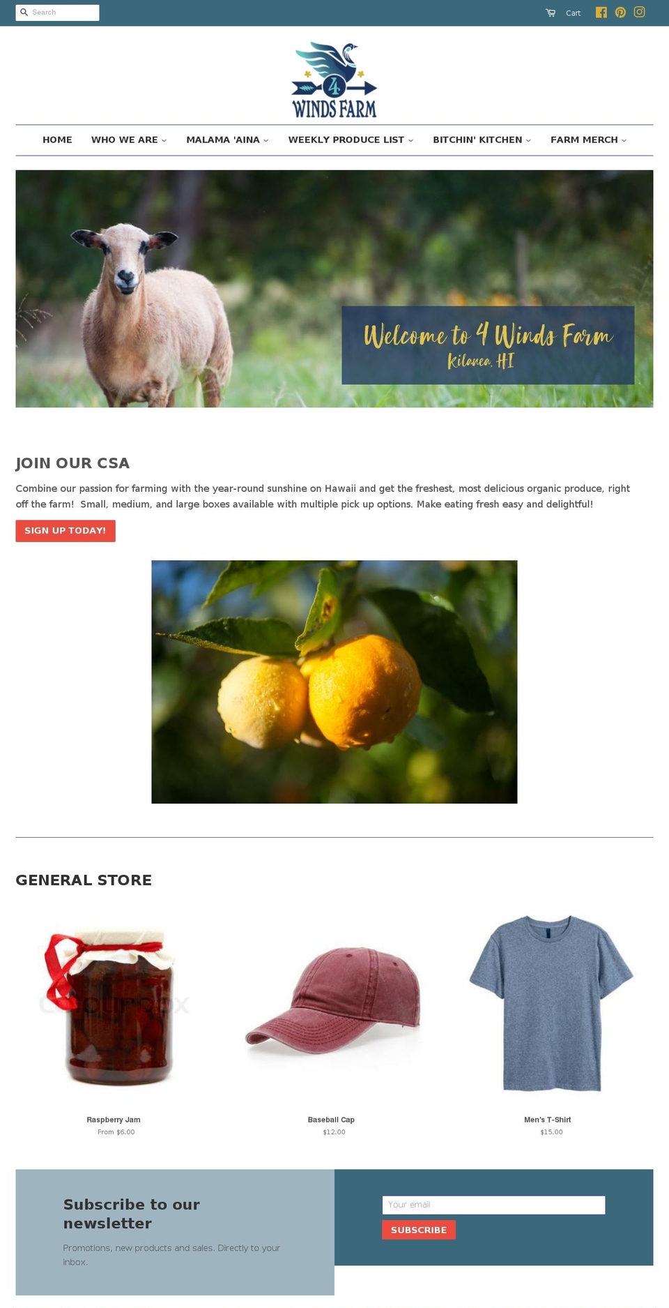 4windsfarm.com — Shopify storefront screenshot