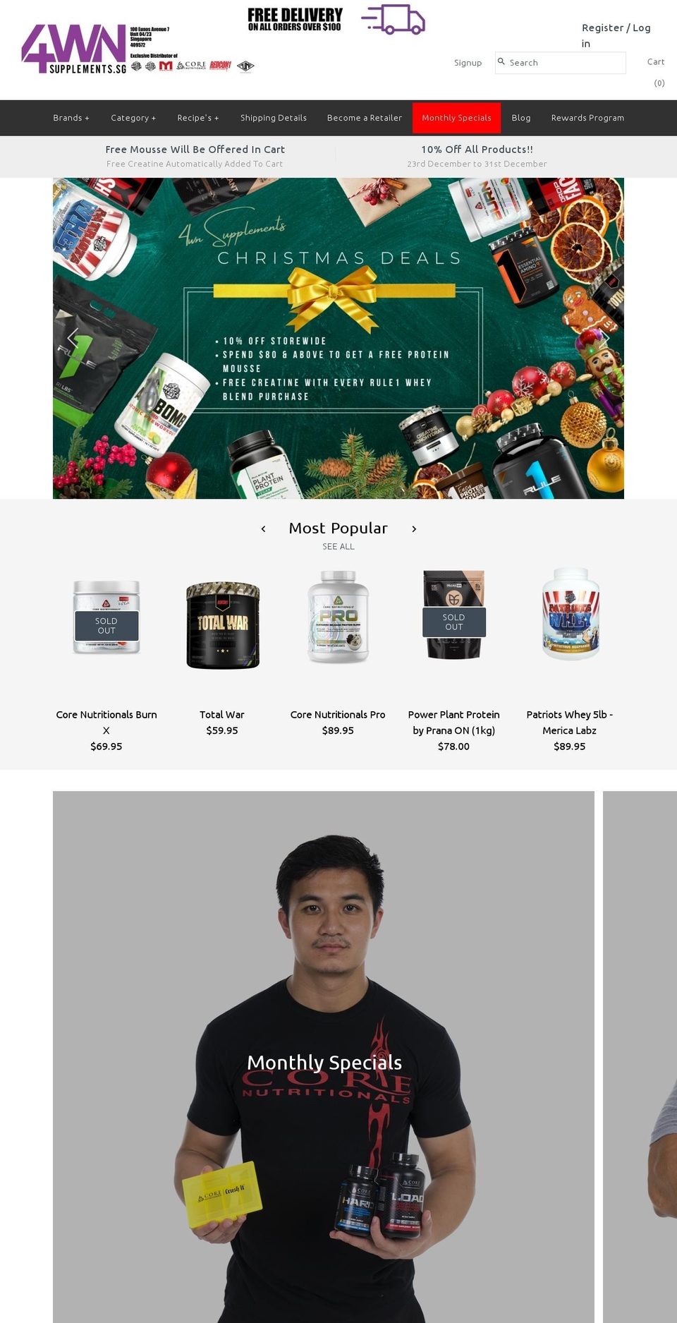 4wnsupplements.sg shopify website screenshot