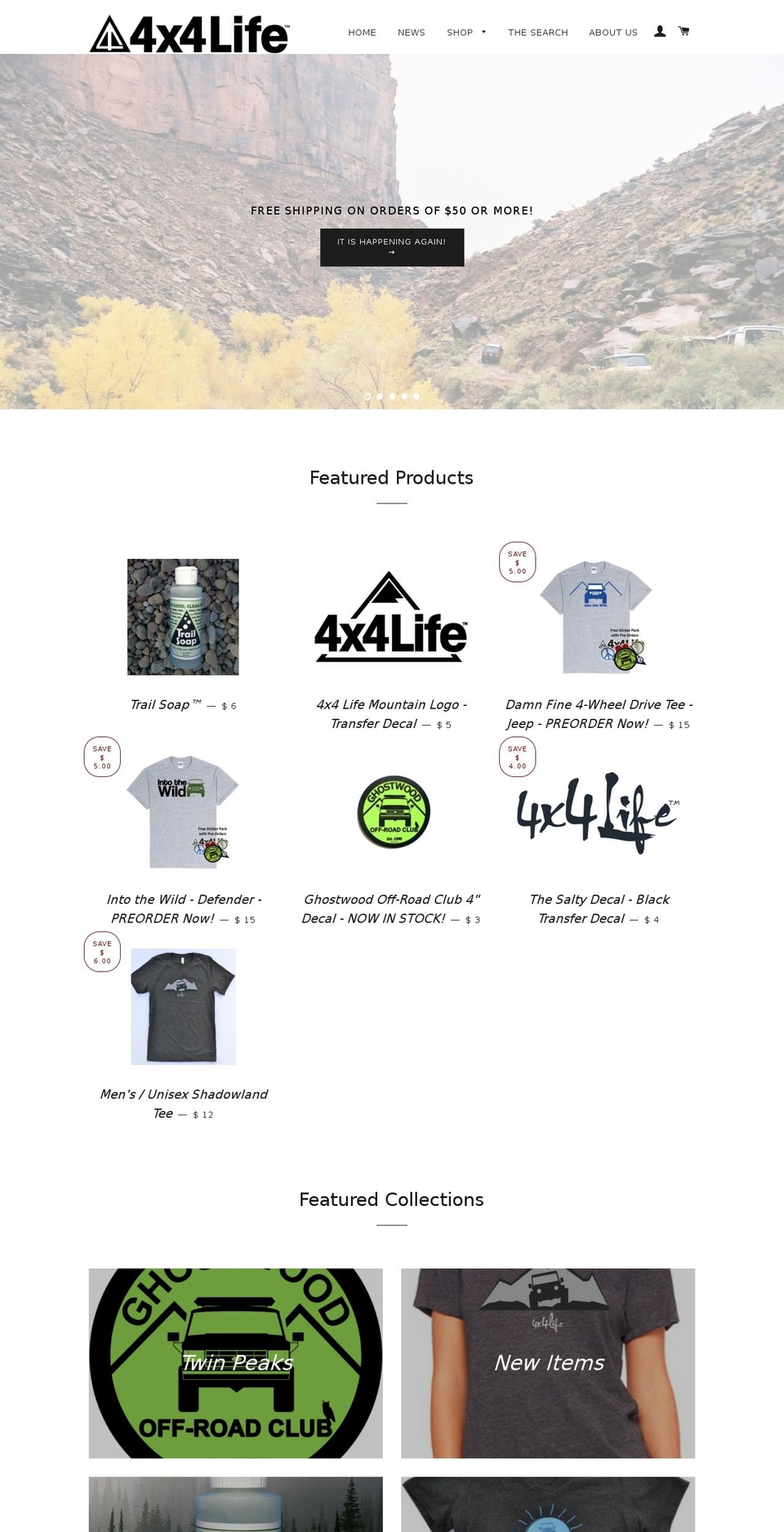 4x4life.org shopify website screenshot