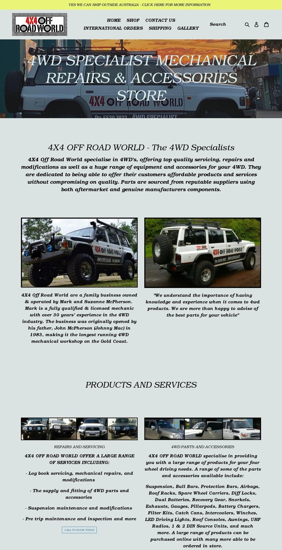 4x4offroadworld.com shopify website screenshot