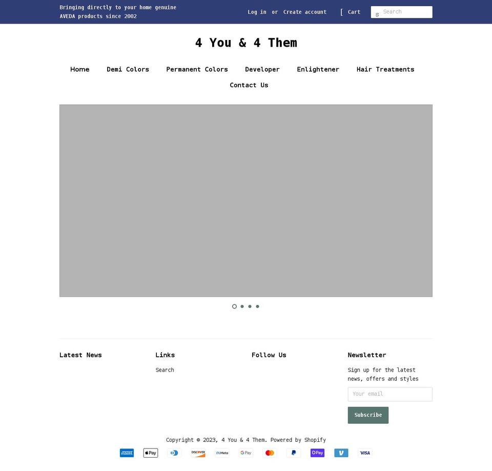 4youand4them.com — Shopify storefront screenshot