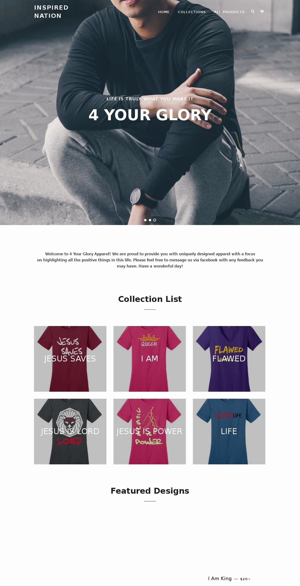 4yourglory.net shopify website screenshot