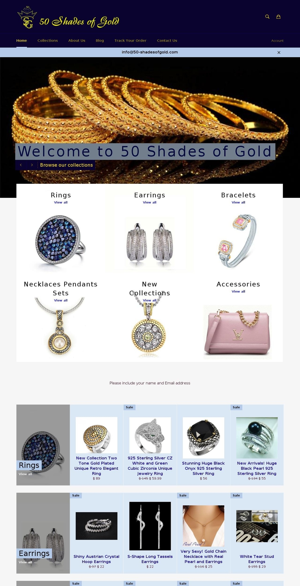 50-shadesofgold.com — Shopify storefront screenshot