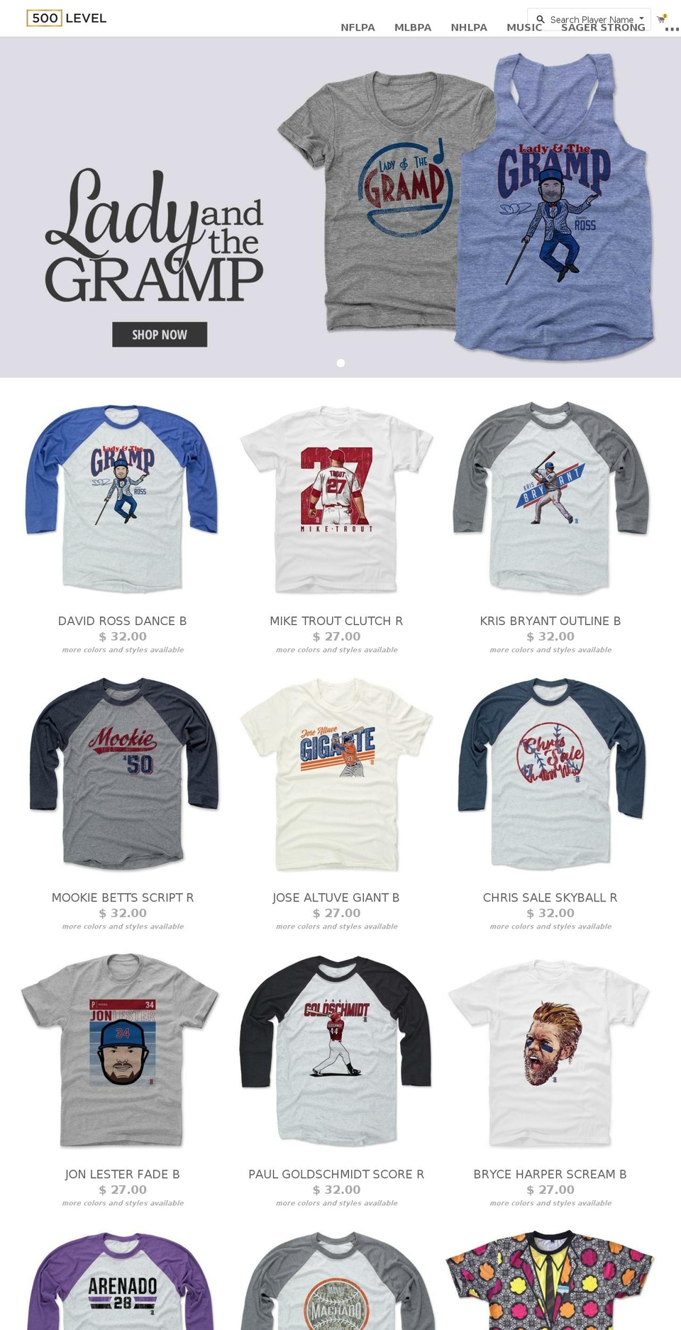 500LEVEL v3.15 Shopify theme site example 500levelfans.com