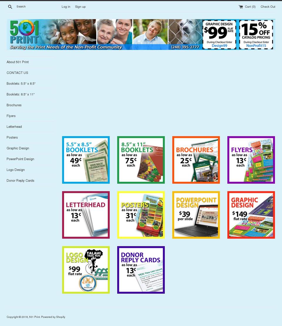 501print.org shopify website screenshot