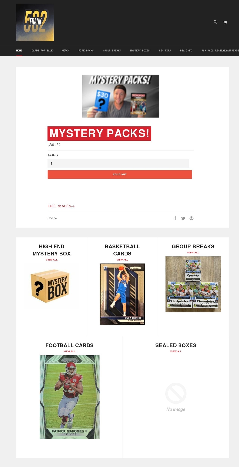 502frank.com shopify website screenshot