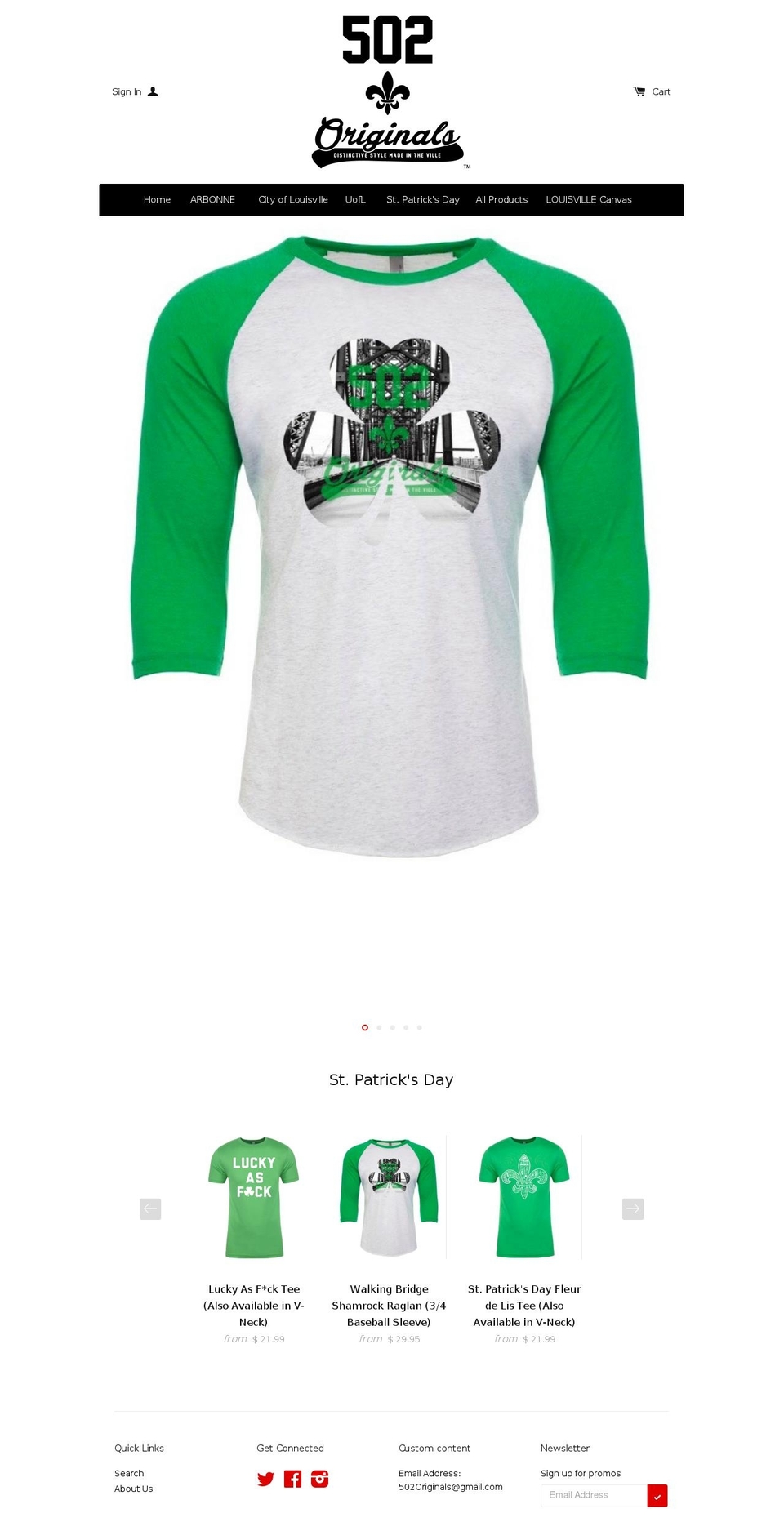 502originals.com shopify website screenshot