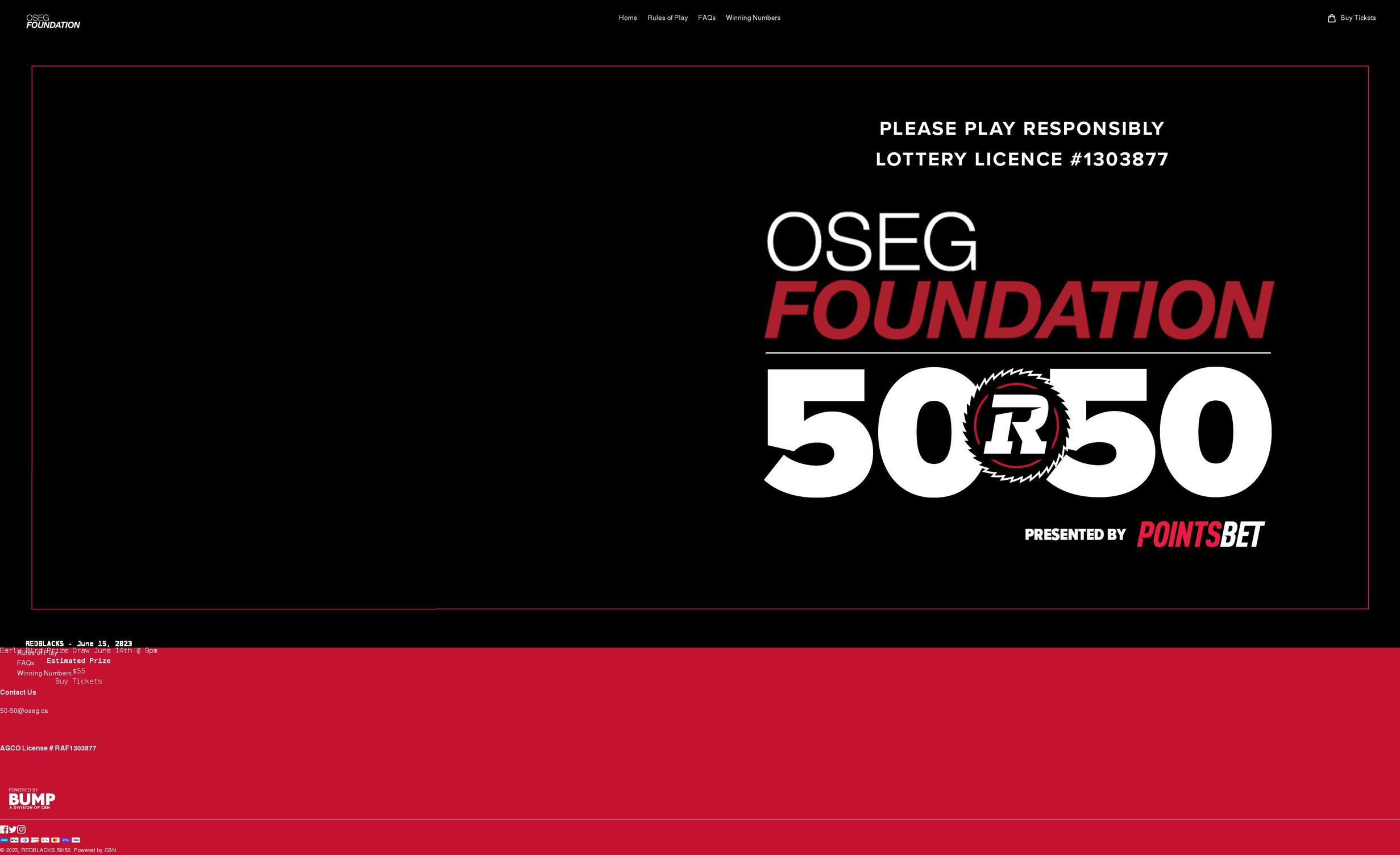 5050ottawaredblacks.com shopify website screenshot