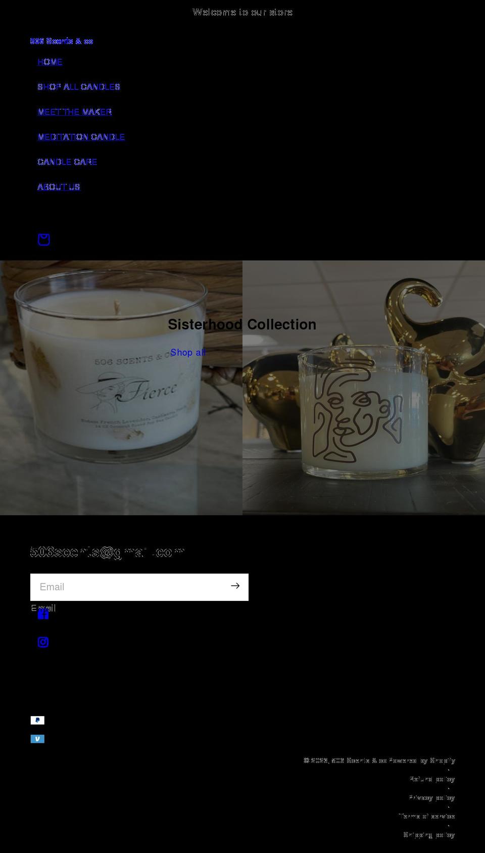 506scents.com shopify website screenshot