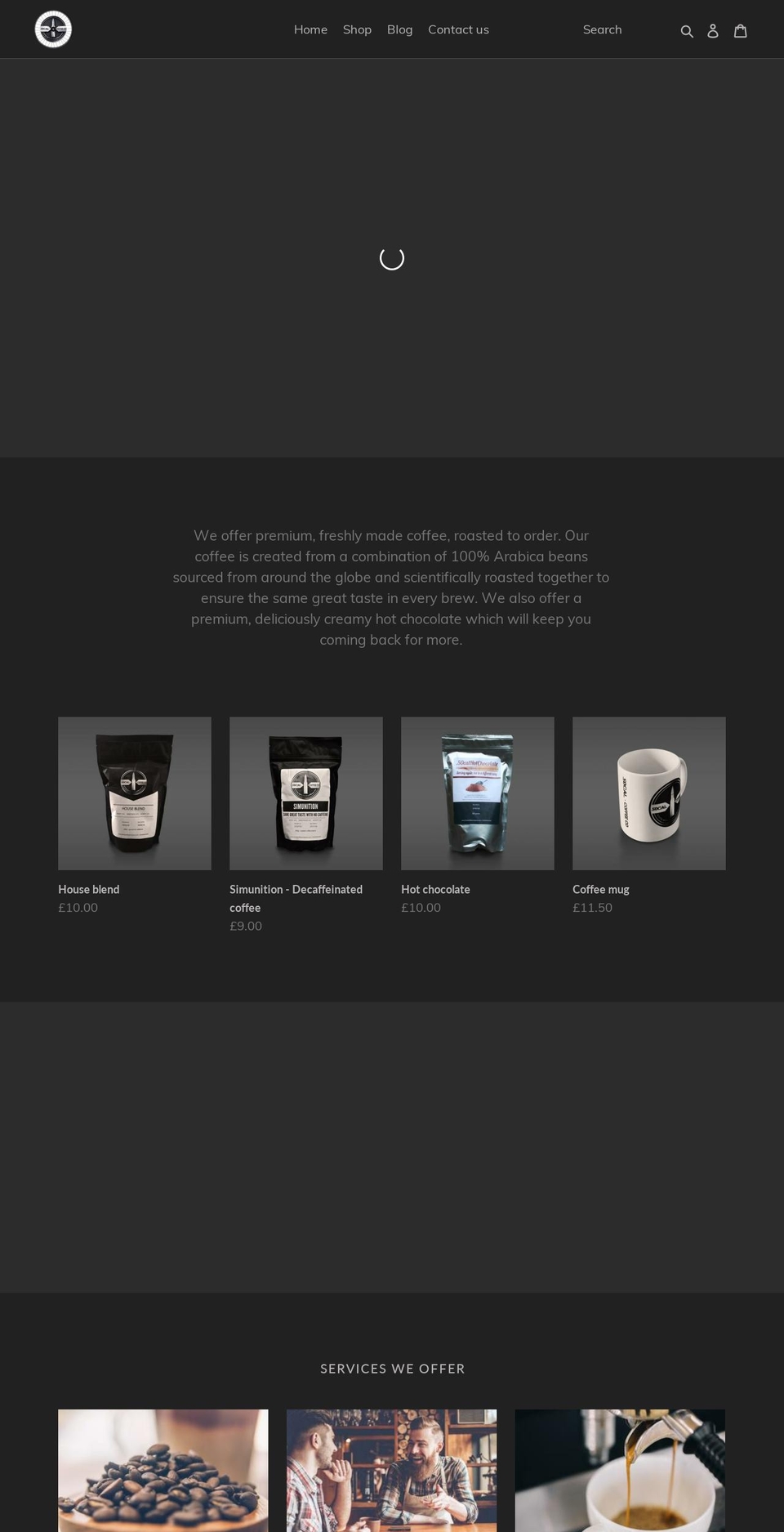 50calcoffeecompany.com — Shopify storefront screenshot
