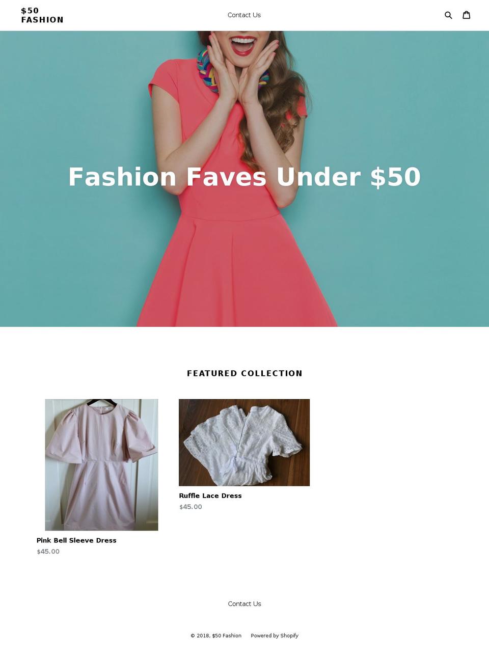 50dollarfashion.com — Shopify storefront screenshot