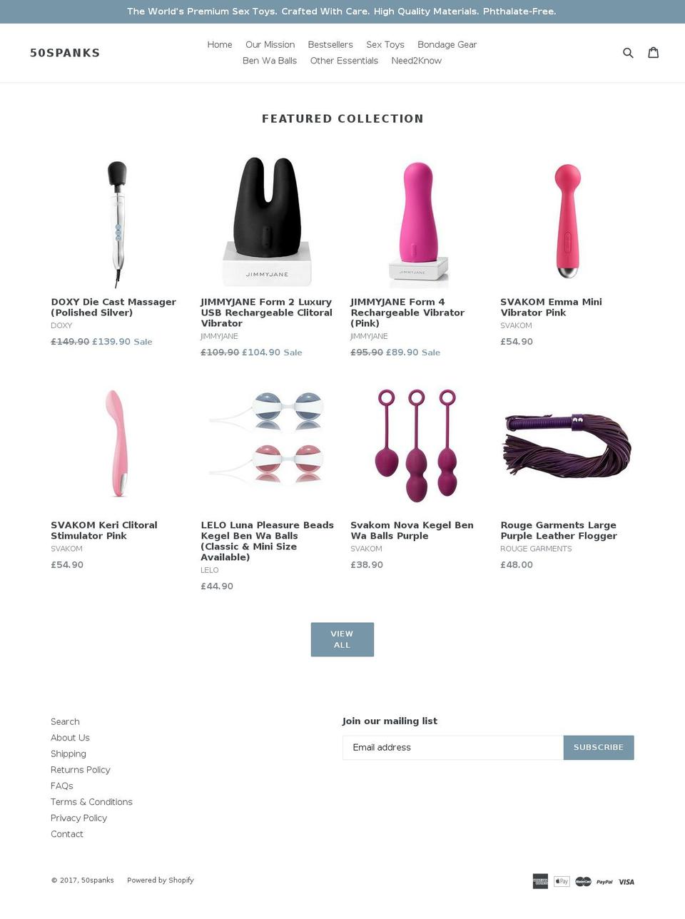50spanks.com shopify website screenshot