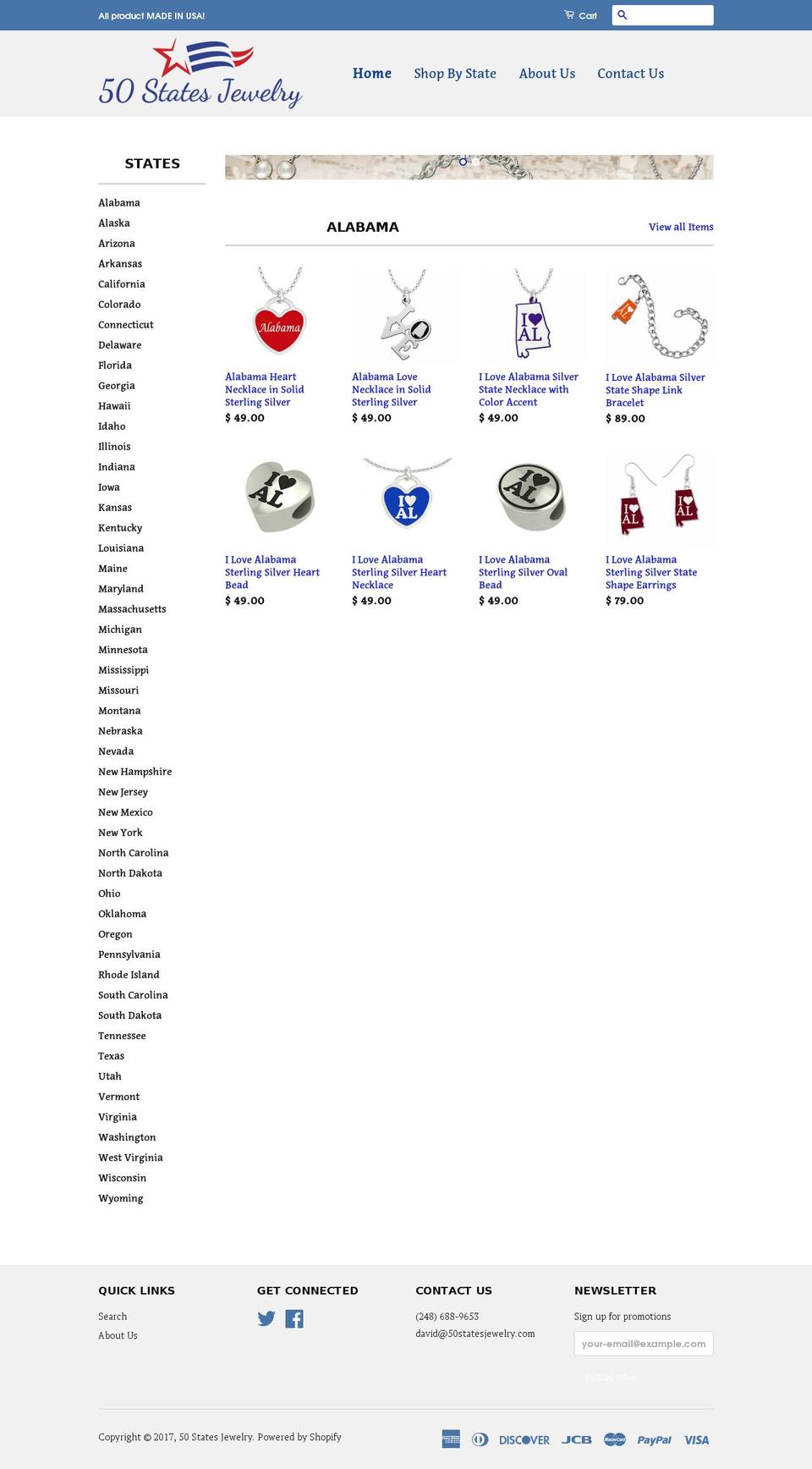 50statesjewelry.com shopify website screenshot