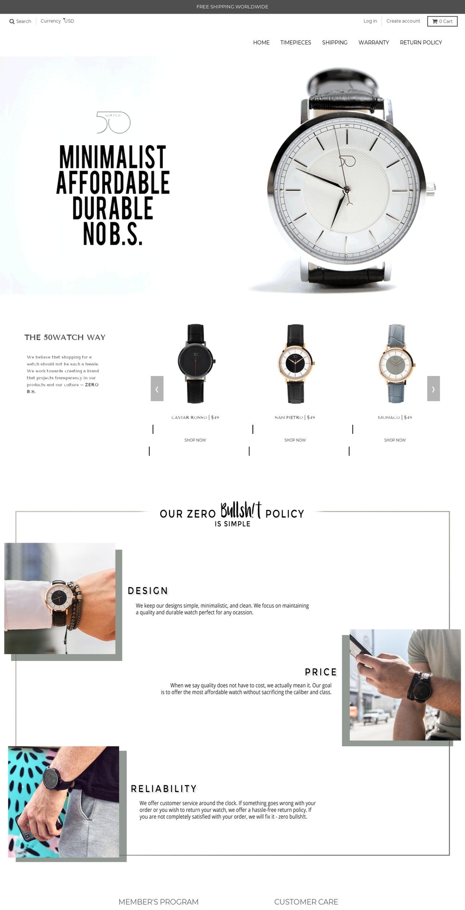 50watch.com — Shopify storefront screenshot