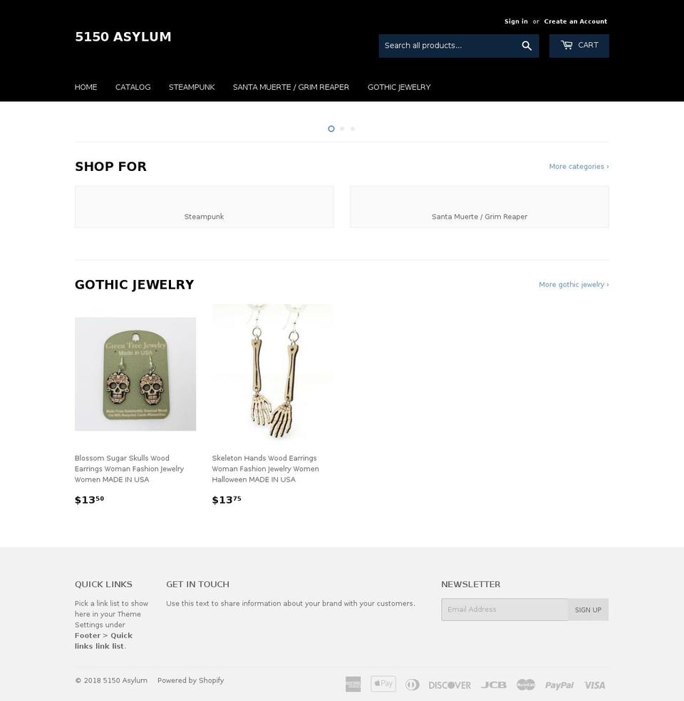 5150asylum.com shopify website screenshot