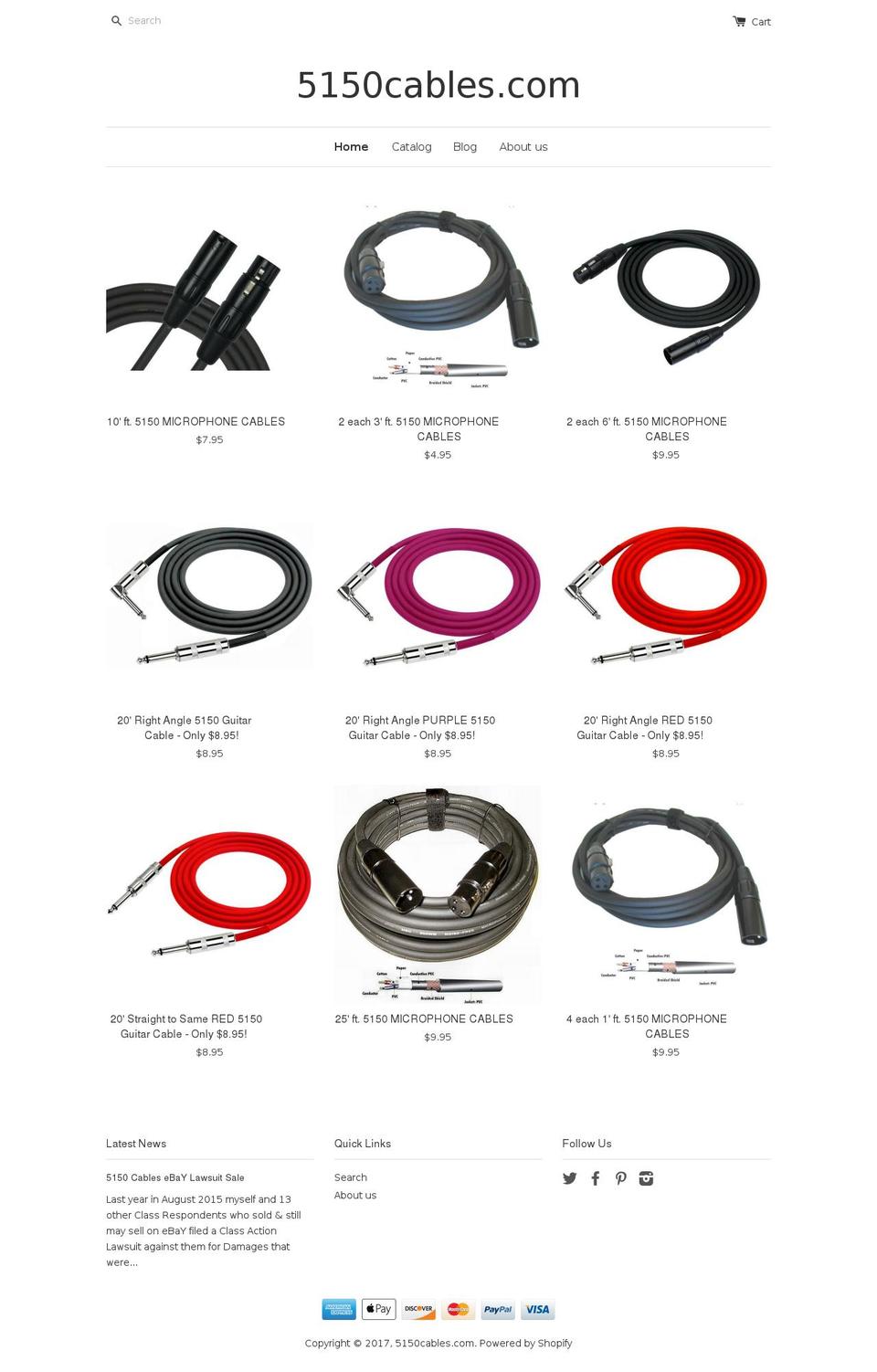 5150cables.com shopify website screenshot