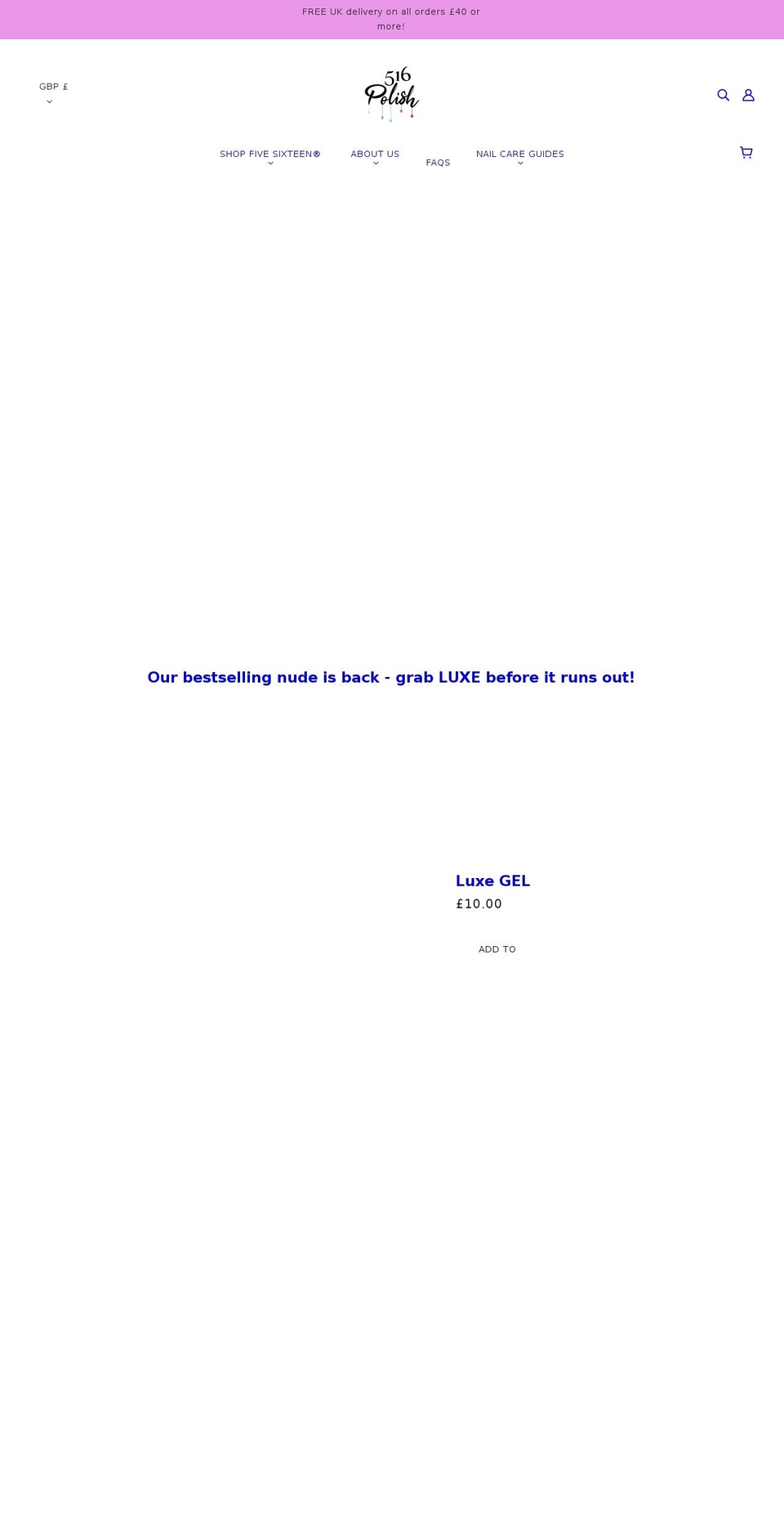 516polish.com shopify website screenshot